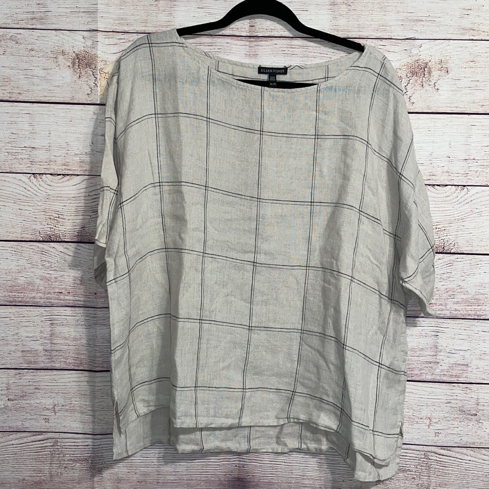Eileen Fisher Linen Flowy Blouse - XL ✨